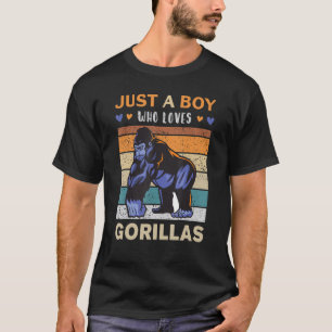 Mens Cute Gorilla Costume Apes Just A Boy Who Love T-Shirt