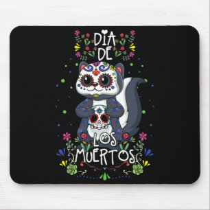 Mens Cute Kawaii Squirrel Skeleton Halloween Mouse Mat