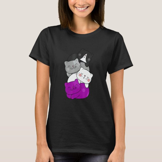 Mens Cute LGB Asexual Flag Pride Cat LGB Cute Cats T-Shirt (Front)