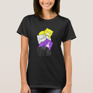 Mens Cute Lgb Nonbinary Flag Pride Cat Lgb Cute Ca T-Shirt
