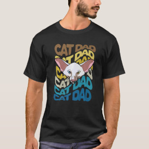 Mens Cute Oriental Shorthair Cat Dad Retro Vintag T-Shirt