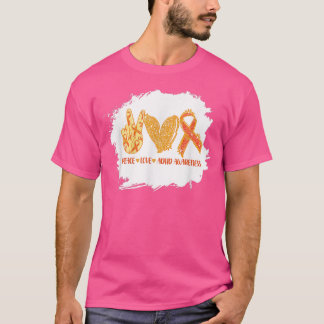 Mens Cute Peace Love Cure ADHD Awareness T-Shirt