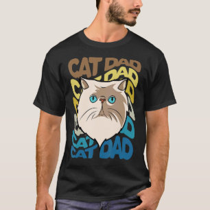 Mens Cute Persian Cat Dad Retro Vintage Cat Dad T-Shirt