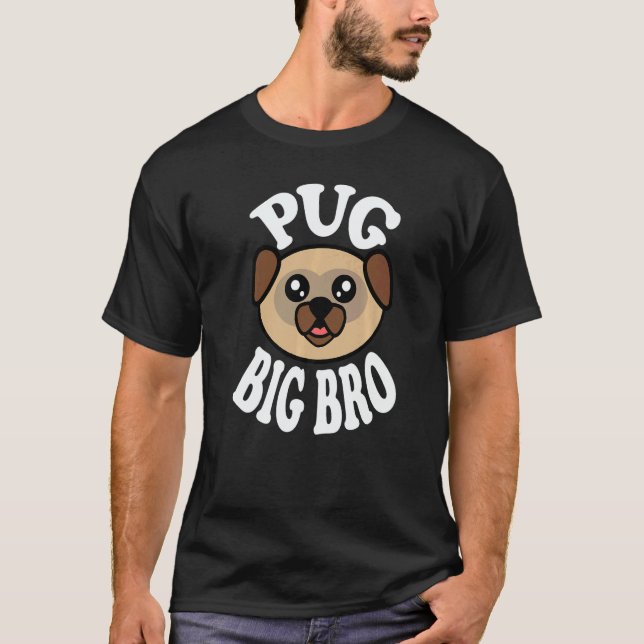 Mens Cute Pug Big Bro   T-Shirt (Front)