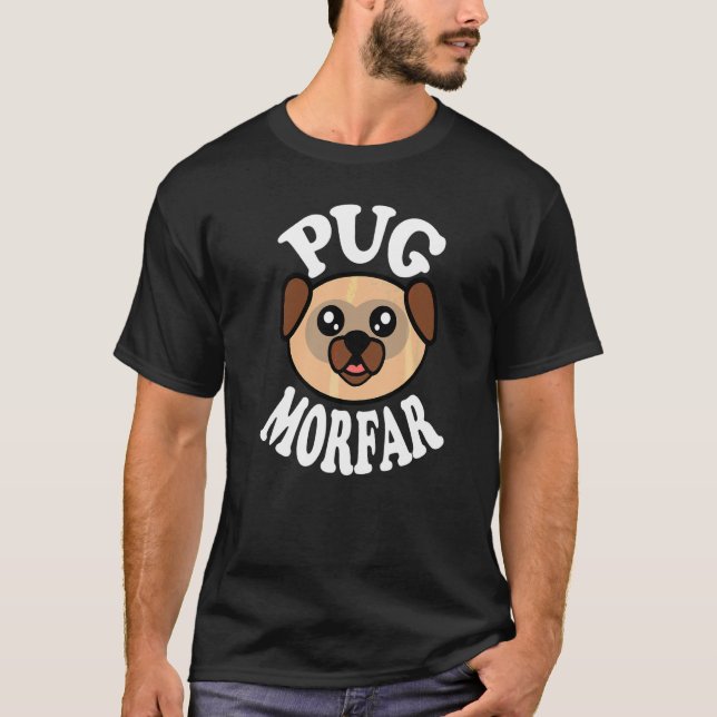 Mens Cute Pug Morfar T-Shirt (Front)