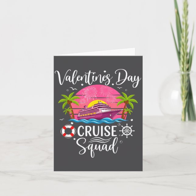 Mens Cute Valentines Day Cruise Squad 20026 Design Card (Front)