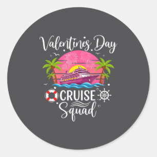 Mens Cute Valentines Day Cruise Squad 20026 Design Classic Round Sticker