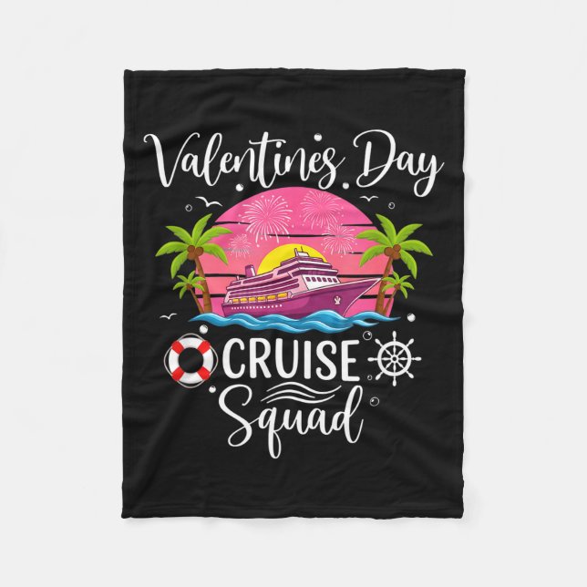 Mens Cute Valentines Day Cruise Squad 20026 Design Fleece Blanket (Front)