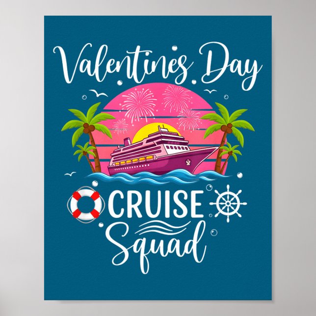 Mens Cute Valentines Day Cruise Squad 20026 Design Poster (Front)