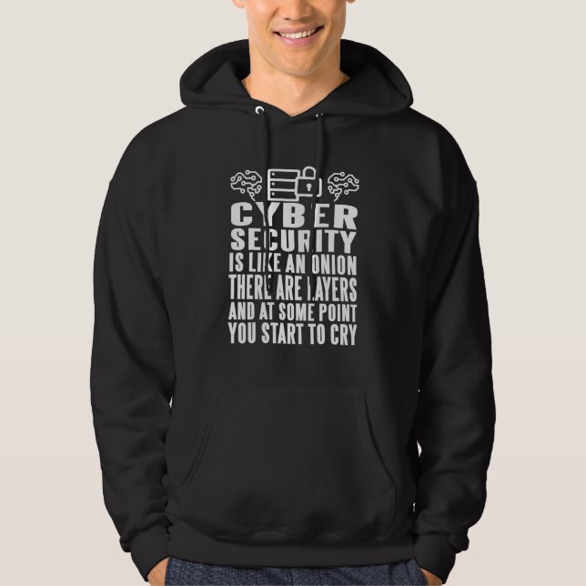 Mens Cyber Security Expert for White Hat Hacker De Hoodie (Front)