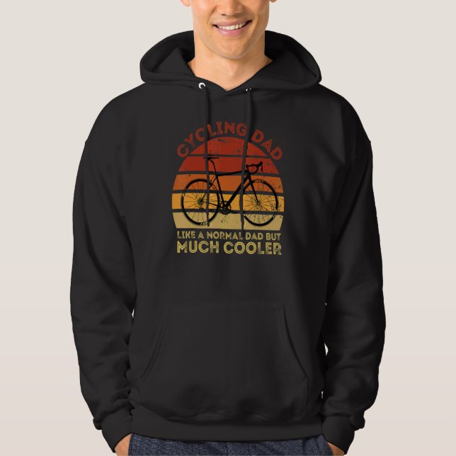 Mens Cycling Dad Like A Normal Dad But Much Cooler Hoodie (Front)