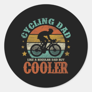 Mens Cycling Dad Like A Regular Dad But Cooler Fat Classic Round Sticker