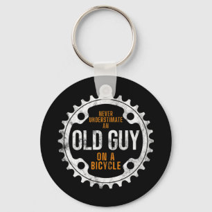 Mens Cycling - Never Underestimate An Old Guy On A Key Ring