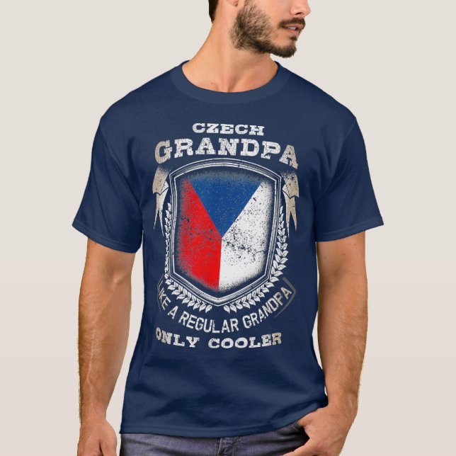 Mens Czech Grandpa Like A Regular Grandpa Only T-Shirt (Front)