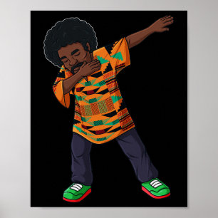 Mens Dabbing African American Man Juneteenth Black Poster