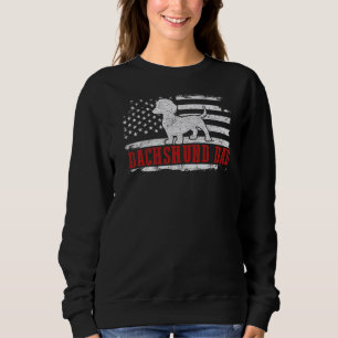 Mens Dachshund Dad Distressed American Flag Patrio Sweatshirt