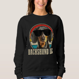 Mens Dachshund Dad Vintage Sunglasses Doxie Wiener Sweatshirt
