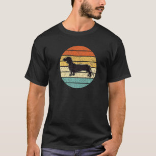 Mens Dachshund Dog Retro Sunset T-Shirt