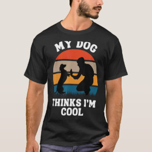 Mens Dachshund My Dog Thinks I'm Cool Dog Dad Fat T-Shirt