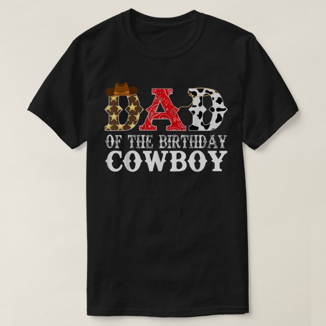 Mens Dad 1st First Birthday Cowboy Western Rodeo P T-Shirt (Design Front)