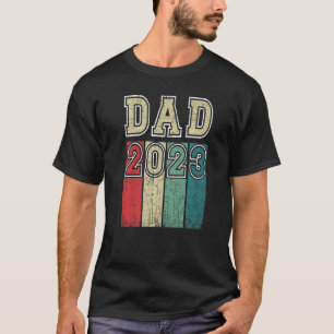 Mens Dad 2023 New Daddy 2023 Baby Birth Retro T-Shirt