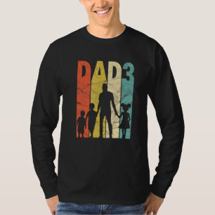 Mens Dad 3 Kids Fathers Day 2 Sons 1 Daughter Dadd T-Shirt