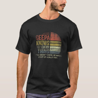 Mens Dad Baba Know Everything Retro Christmas Gran T-Shirt