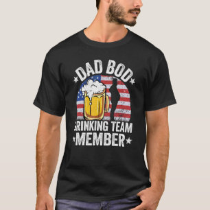 Mens Dad Bod Drinking Team Member American Flag 4t T-Shirt
