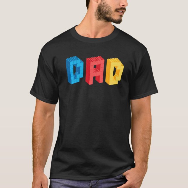 Mens Dad Brick Builder  Blocks Master Builder Fath T-Shirt (Front)