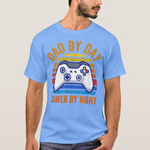 Mens Dad By Day Gamer By Night, Dad Gamer Gift Gam T-Shirt