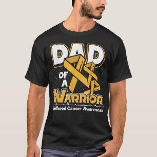 Mens Dad Cancer Warrior Ribbon Fighter Childhood C T-Shirt