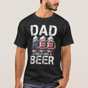 Mens  Dad Could Use Beer American Flag 4th Of July T-Shirt