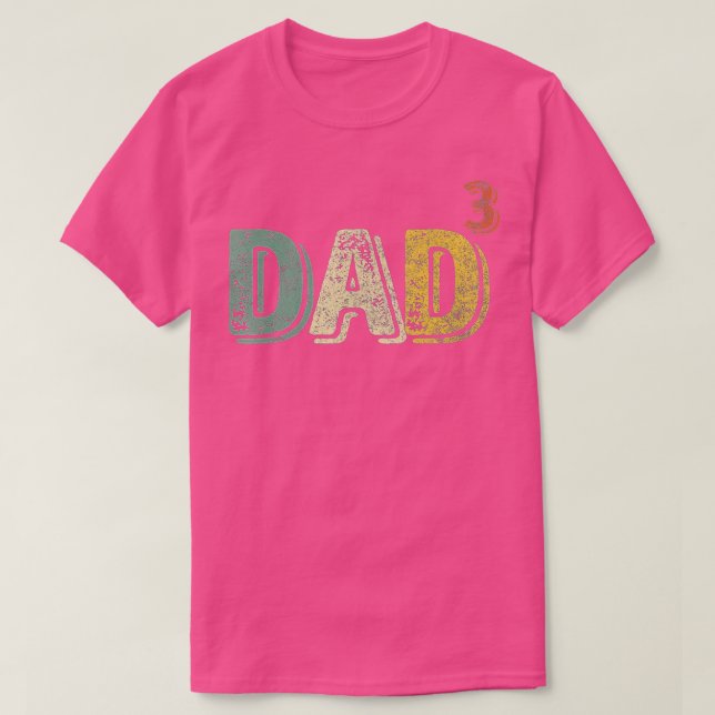 Mens Dad Cubed  Dad Of Three Mens Quote Funny Chri T-Shirt (Design Front)