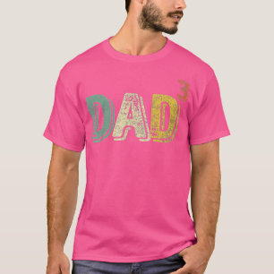 Mens Dad Cubed  Dad Of Three Mens Quote Funny Chri T-Shirt