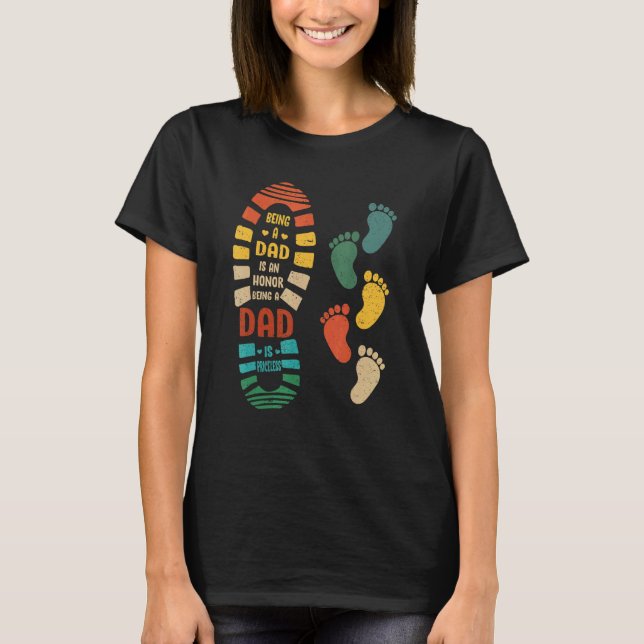 Mens Dad  Dad Shoe With Little Footprints 2 T-Shirt (Front)