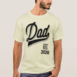 Mens Dad Est. 2020 Fathers Day Gifts T-Shirt