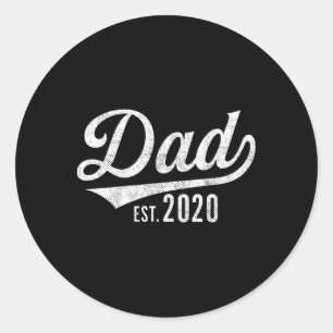 Mens Dad Est. 2020 Shirt - Expecting Baby Fathers  Classic Round Sticker