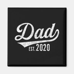 Mens Dad Est. 2020 Shirt - Expecting Baby Fathers Magnet