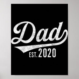 Mens Dad Est. 2020 Shirt - Expecting Baby Fathers  Poster