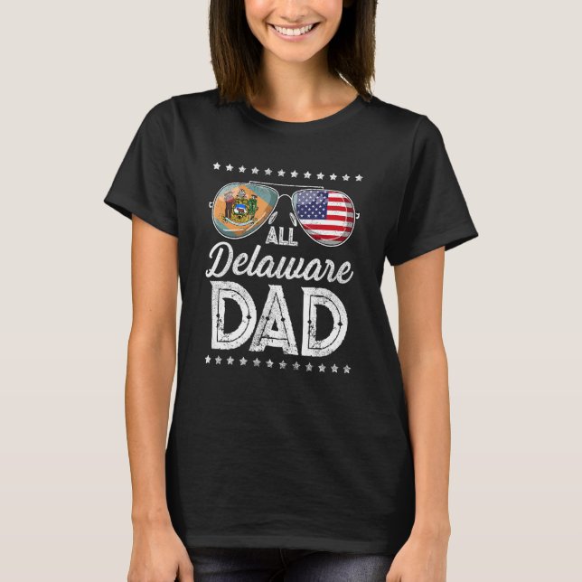 Mens  Dad Father's Day Delaware 4th Of July Usa Fl T-Shirt (Front)