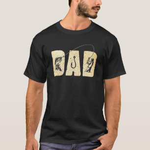 Mens Dad Fishing Fish Hook Vintage T-Shirt