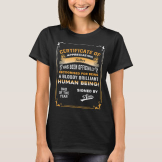 Mens Dad  From Son  Certificate Father Of The Year T-Shirt