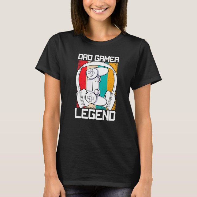 Mens Dad Gamer Legend Fathers Day Retro Video Game T-Shirt (Front)