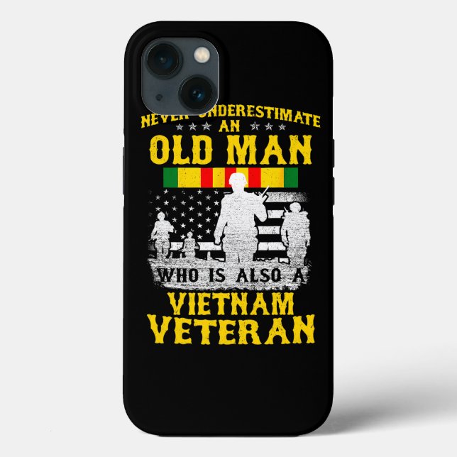 Mens Dad Grandpa Vietnam Veteran Vintage Shirt Men Case-Mate iPhone Case (Back)