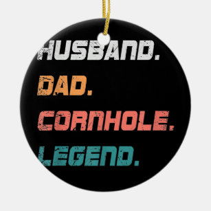 Mens Dad Husband Cornhole Legend Funny Cornhole Ceramic Tree Decoration
