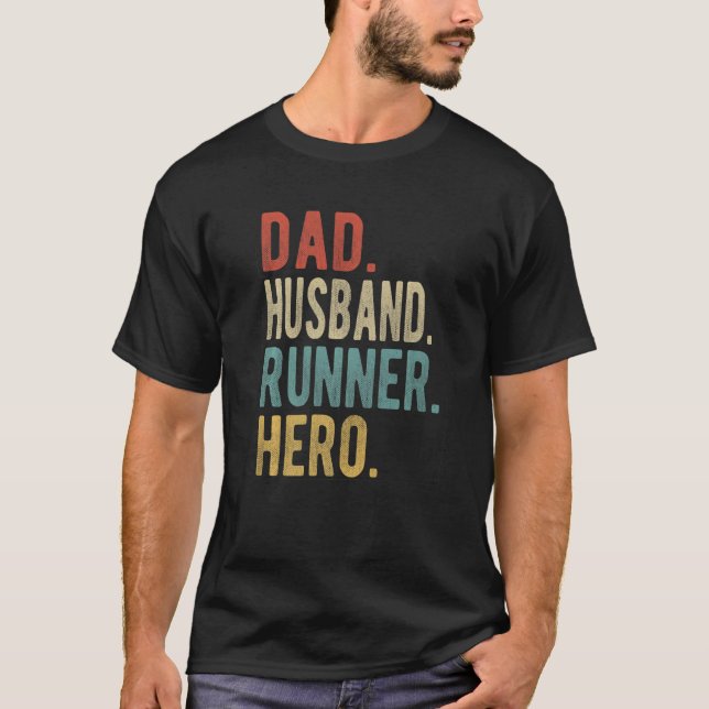 Mens Dad Husband Runner Hero T-Shirt (Front)
