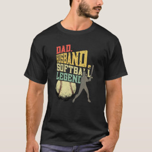 Mens Dad Husband Softball Legend Softball Player T-Shirt