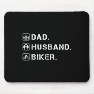 Mens Dad Husnd Biker Biking Mountain Bike Lover Cy Mouse Mat
