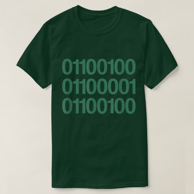 Mens Dad In Binary Code   Funny Father's Day Gift  T-Shirt (Design Front)