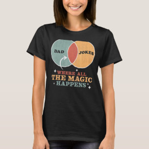 Mens Dad Jokes Where The All Magic Happens Diagram T-Shirt